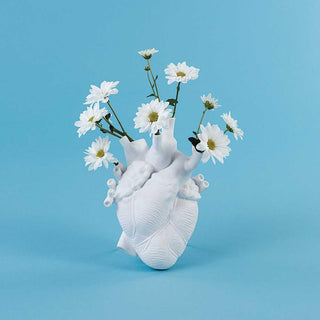 Seletti Love In Bloom white heart vase in porcelain Buy now on Shopdecor