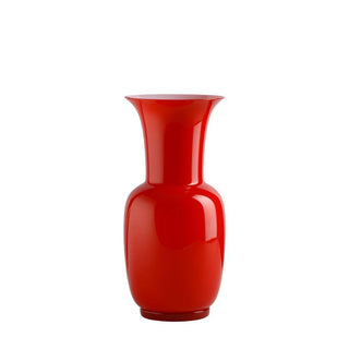 Venini Opalino 706.08 opaline vase red with milk-white inside h. 22 cm. Buy now on Shopdecor